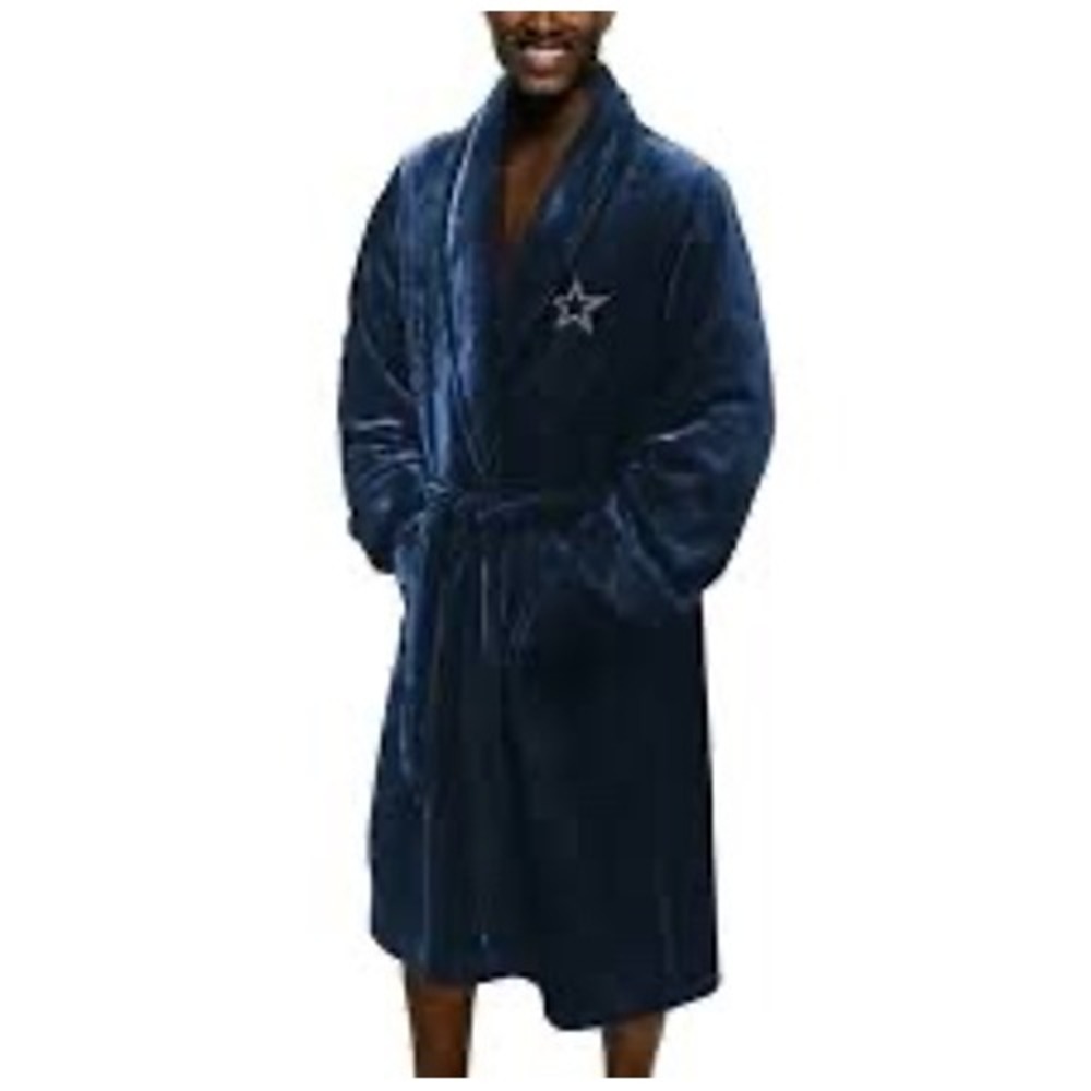 Northwest Dallas Cowboys Navy Blue‎ Silk Touch Robe Mens L/XL NFL Bathrobe